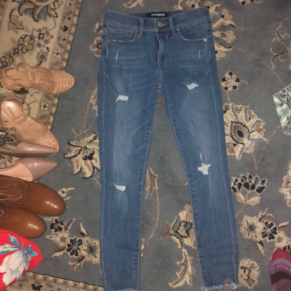 Distressed jeans